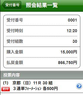 実際の的中証拠画像